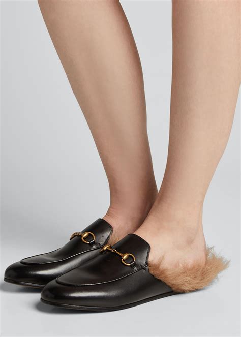 black gucci loafers with fur|Gucci princetown mule.